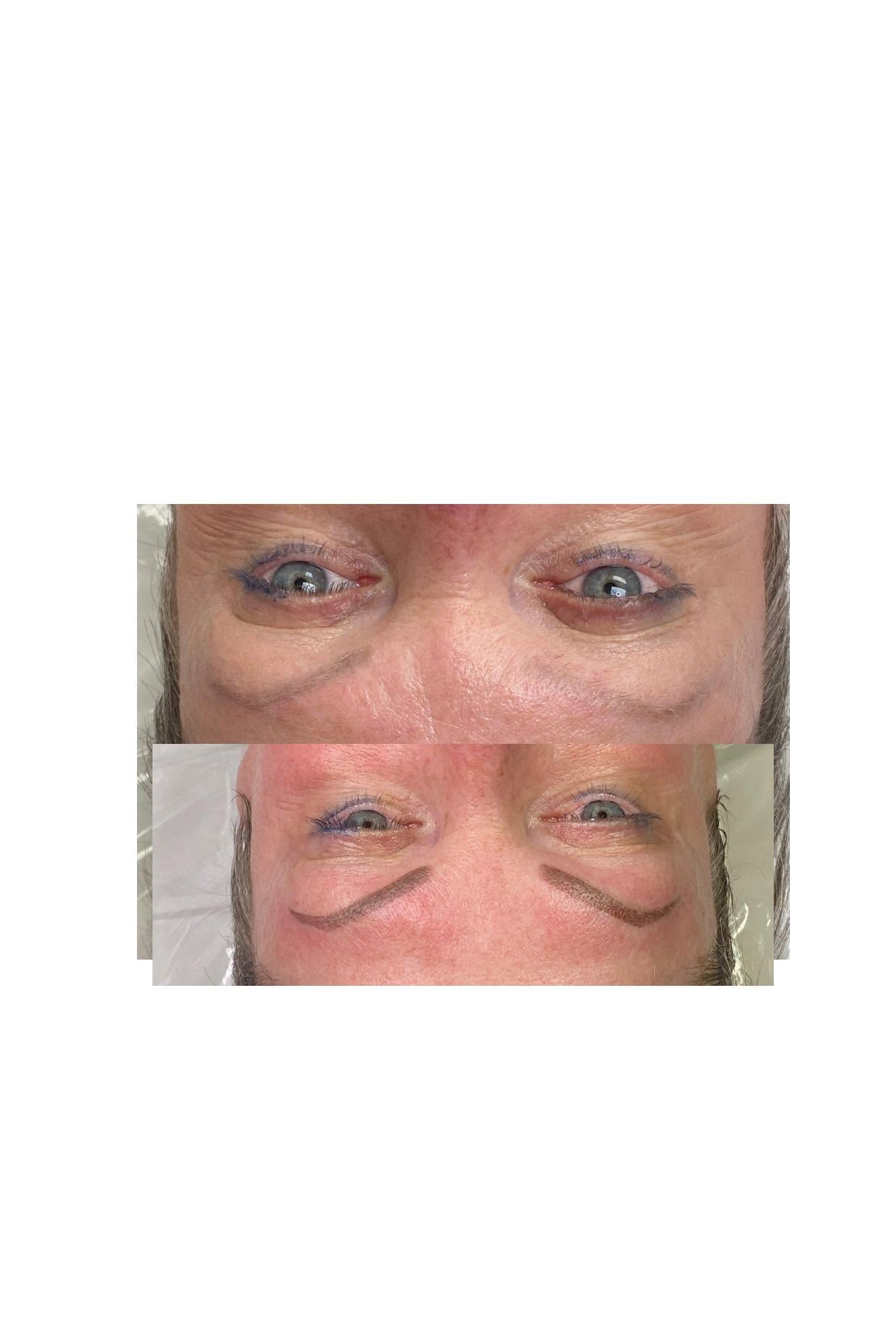 Retouche de maquillage permanent — avant et après